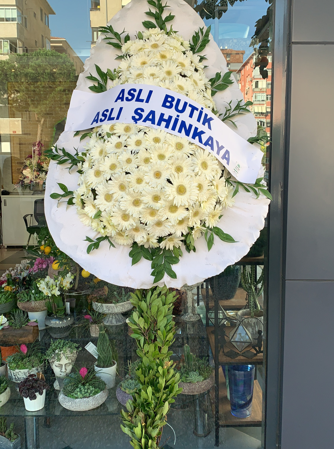 Beyaz Gerbera Çelenk