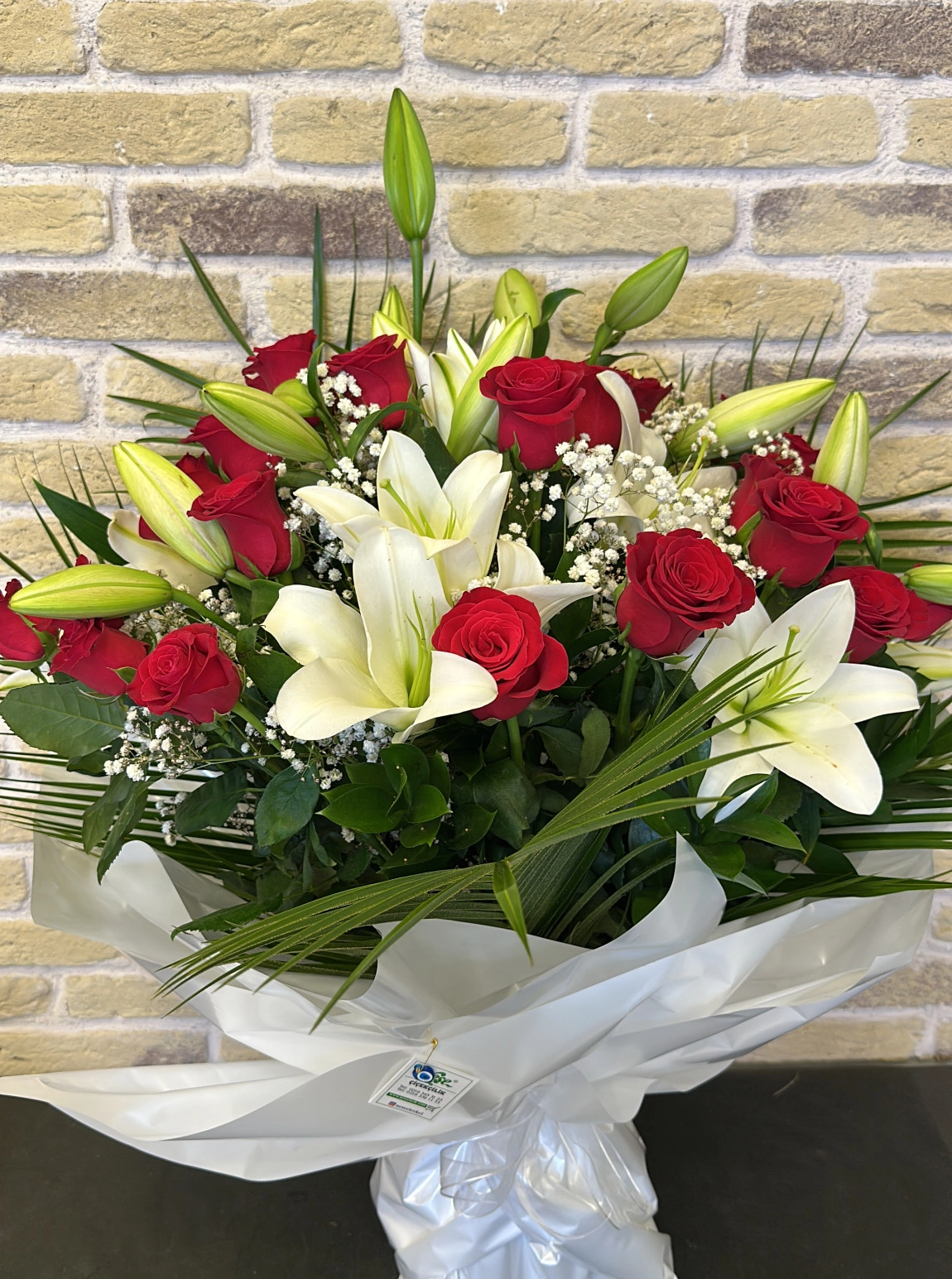 Kırmızı Gül - Beyaz Lilyum