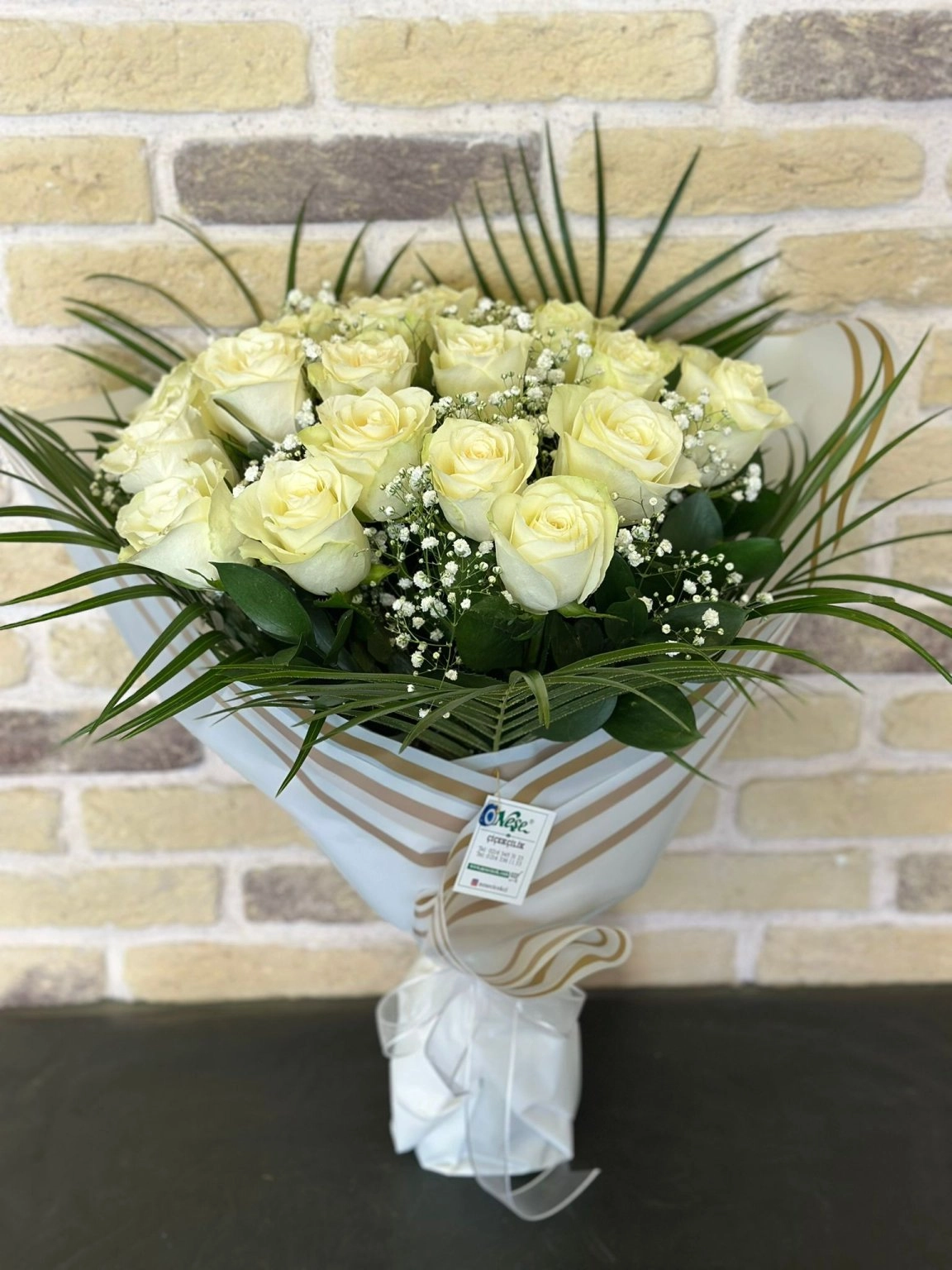 20 Adet Beyaz Gül Buketi