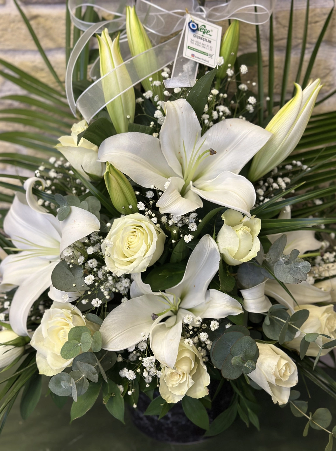 Orkideli Beyaz Aranjman