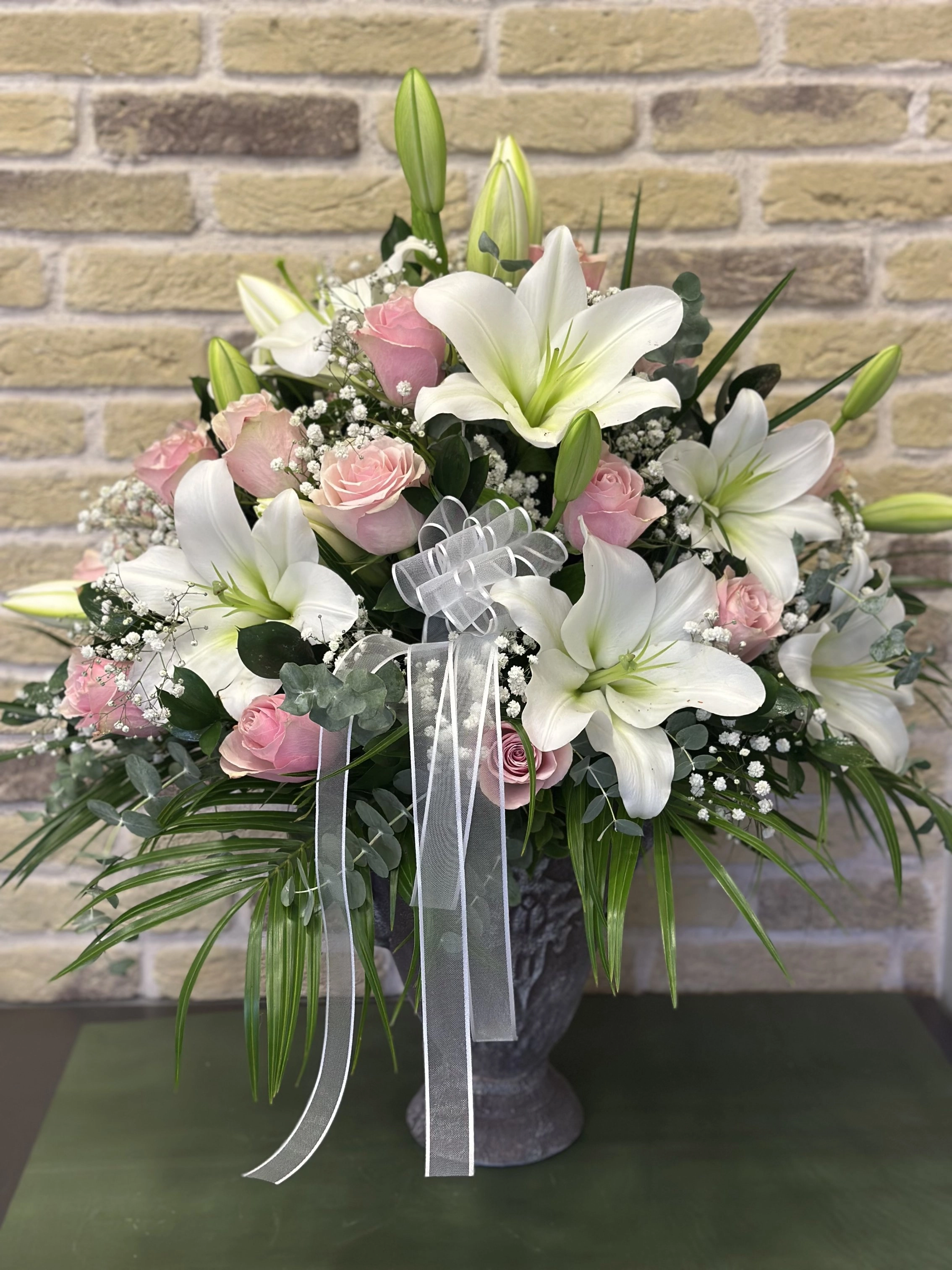 Vazoda Pembe Beyaz Aranjman